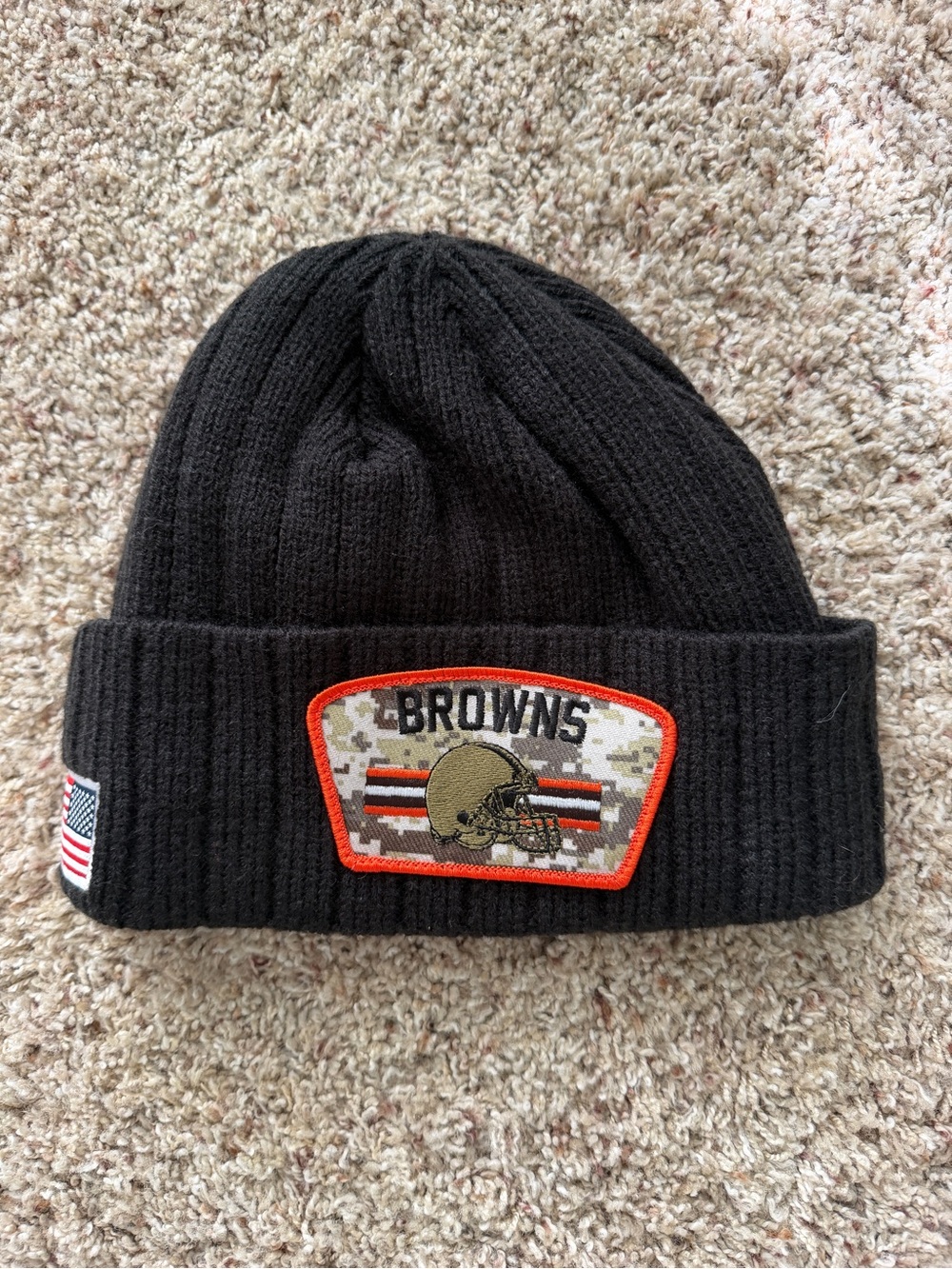 NFL Cleveland Browns Black Knit Beanie with Team Patch